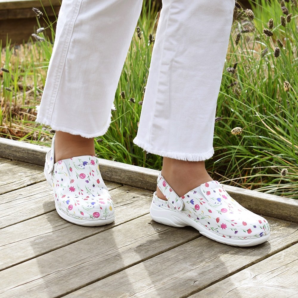 Minfot Arbetsskor Mjuk Toffel Blommig