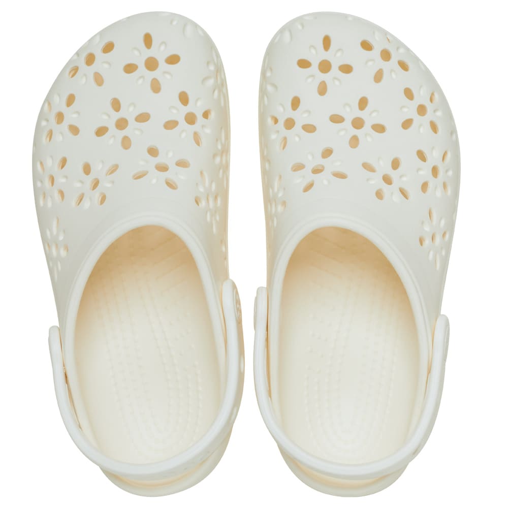 Crocs Classic Clog Floral Cut Out Chalk