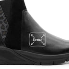 Minfot Zon Chelsea Boots med zip Stretch Läder Svart Leopard