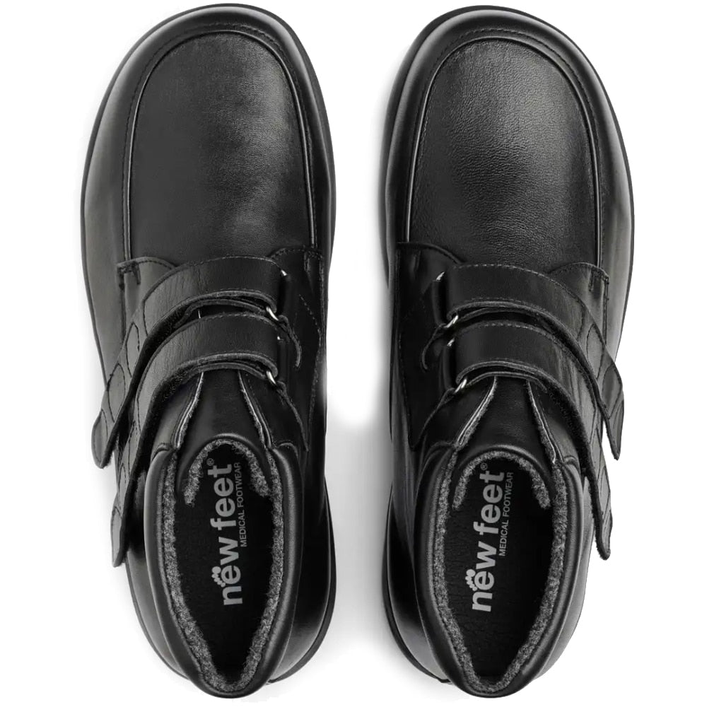 Produktbild 4 - New Feet Albert Extra Breda Skor Orthostretch Kardborre Svart