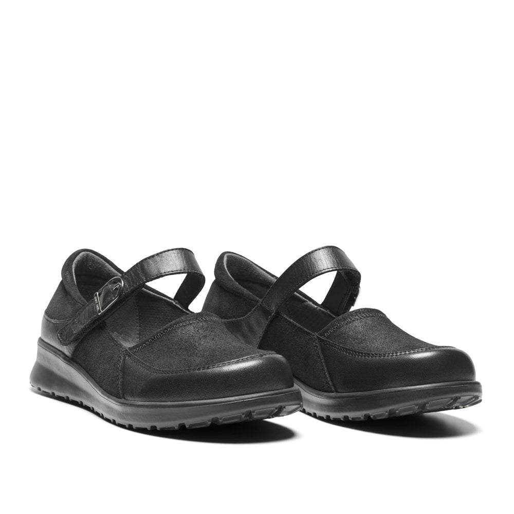 New Feet Hanne Extra Breda Skor Ballerina Stretch Dam Svart