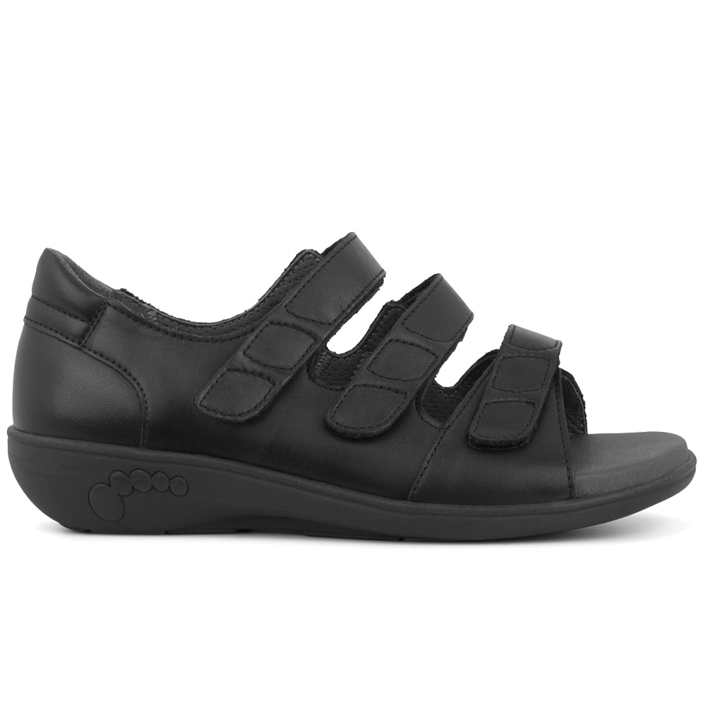 New Feet Astrid Breda Sandaler Hälkappa Kardborre Dam Svart