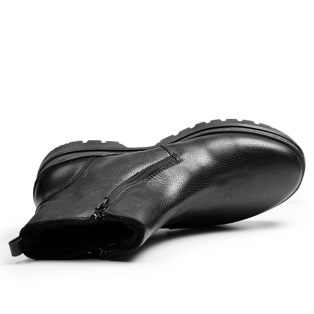 Minfot Dubbskor Kalix Skinn Ull Svart