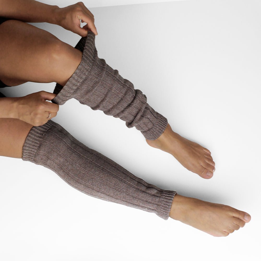 Minfot Benvärmare Ull Brun Melange 1-pack