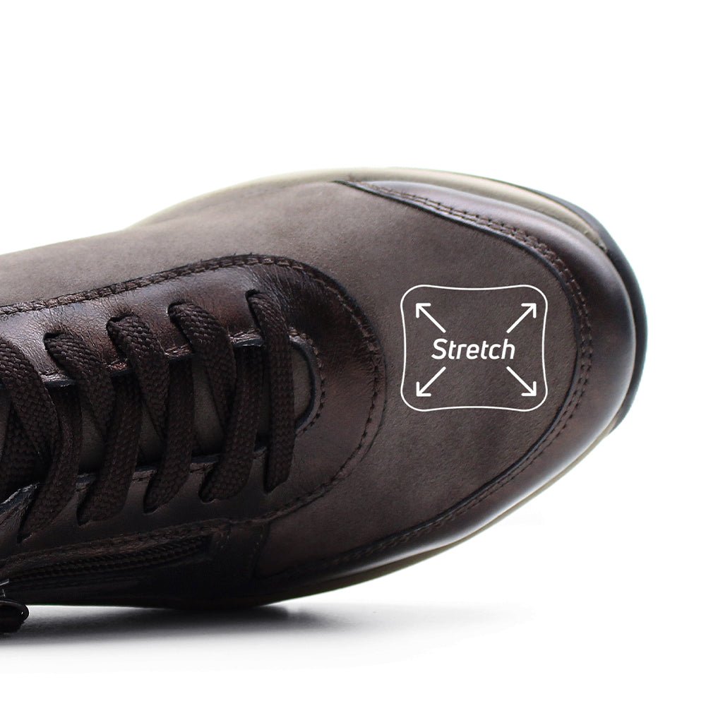 Minfot Vei Sneaker Stretch Nubuck Taupe Oxid