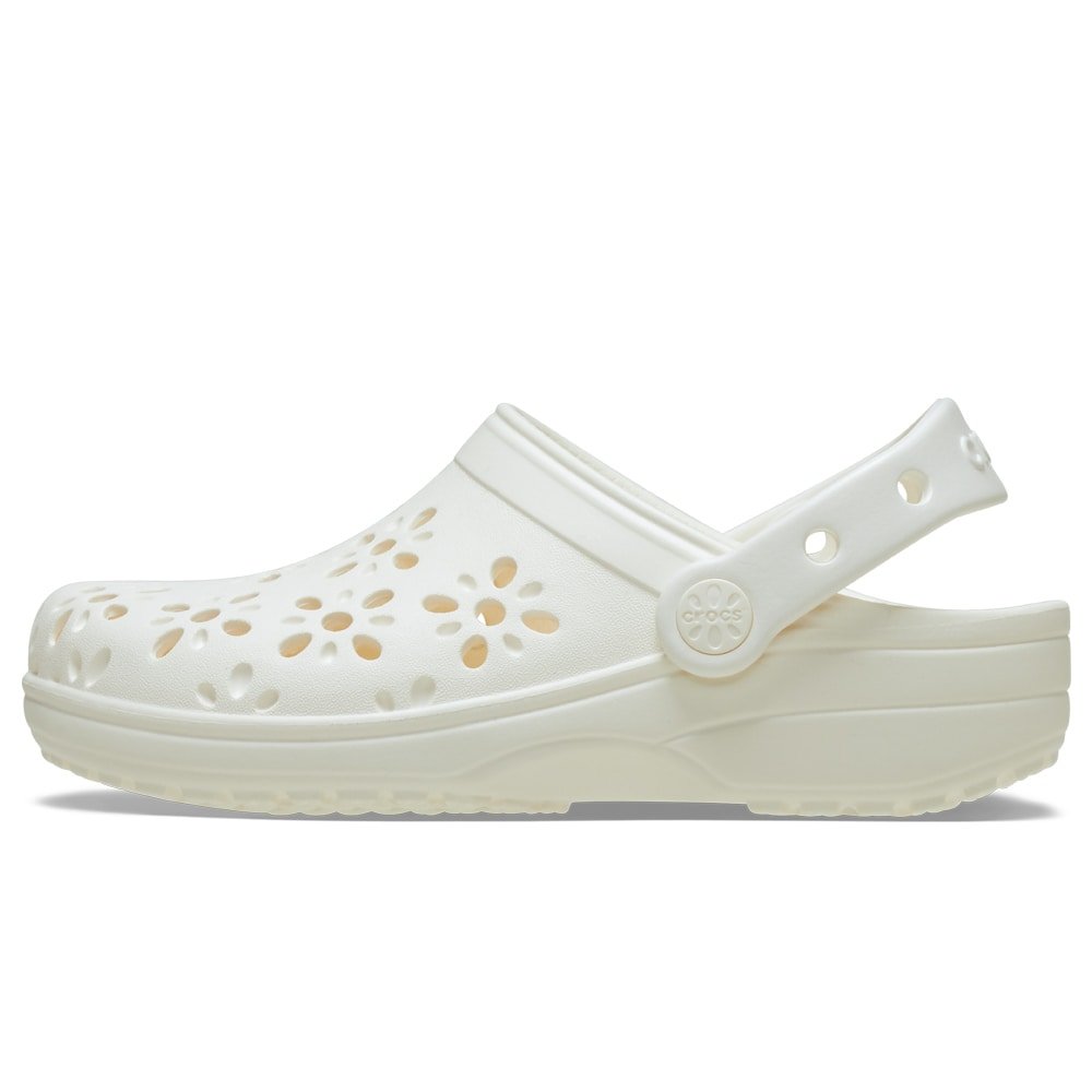 Crocs Classic Clog Floral Cut Out Chalk