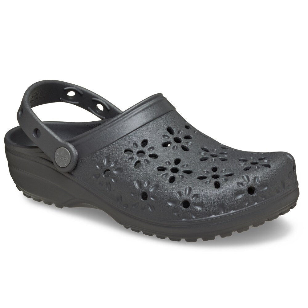 Crocs Classic Clog Floral Cut Out Black Sand