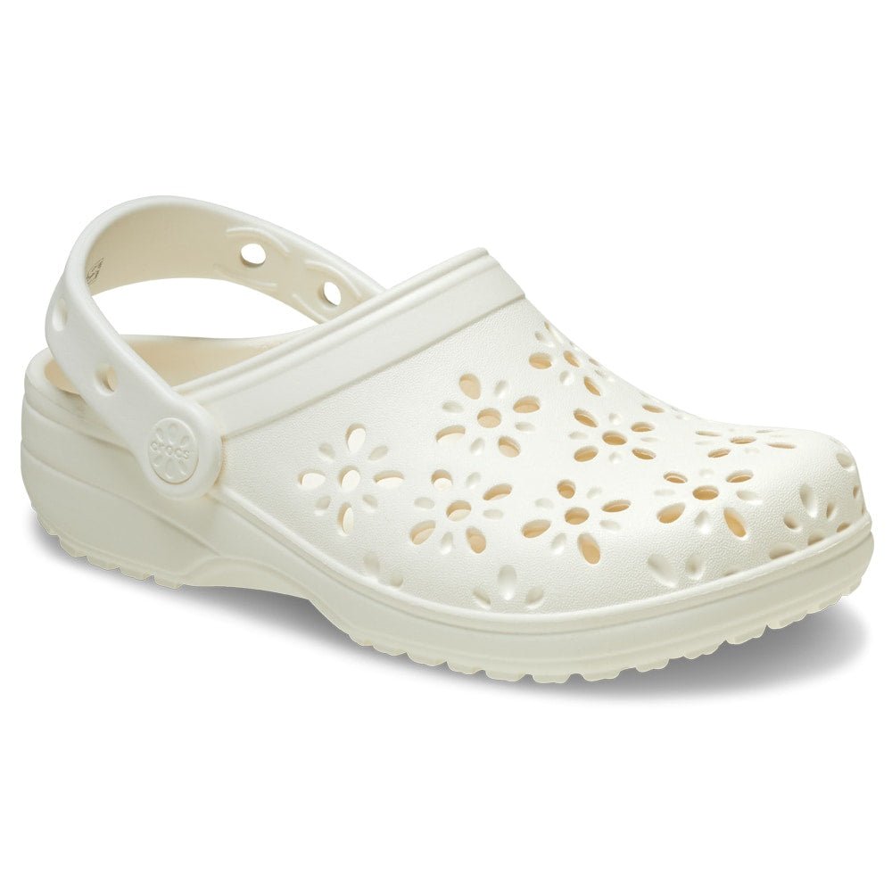 Crocs Classic Clog Floral Cut Out Chalk