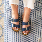 Minfot Sandaler Mjuk Bio Moa Mocka Blå