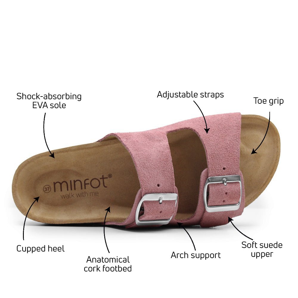 Minfot Moa Biosandaler Dam Mocka Anatomisk 2-remmar Rosa