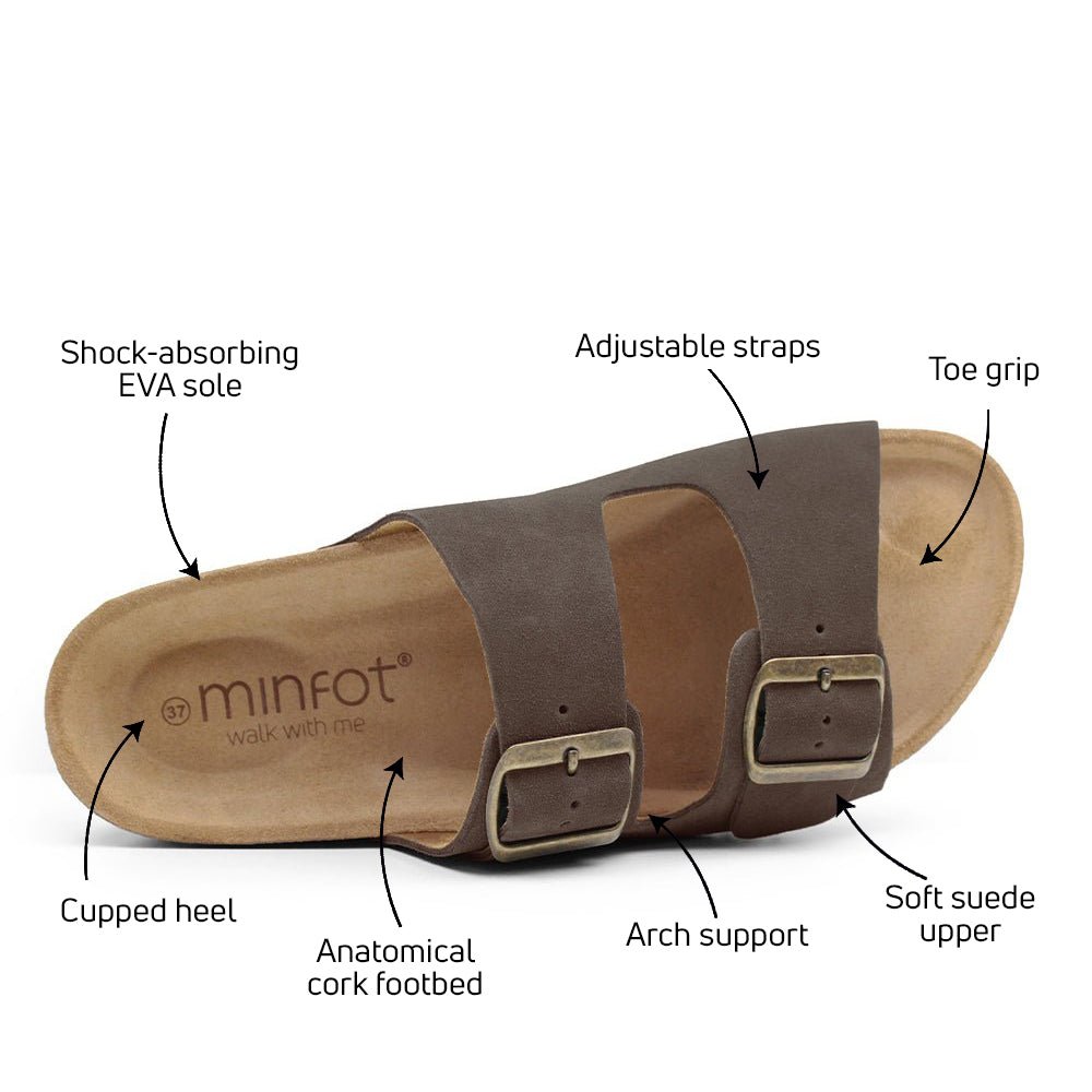 Minfot Moa Biosandaler Dam Mocka Anatomisk 2-remmar Taupe