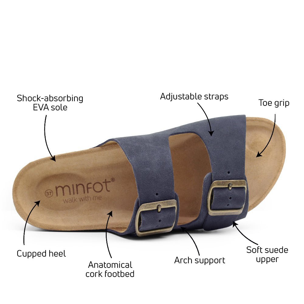 Minfot Moa Biosandaler Dam Mocka Anatomisk 2-remmar Navy
