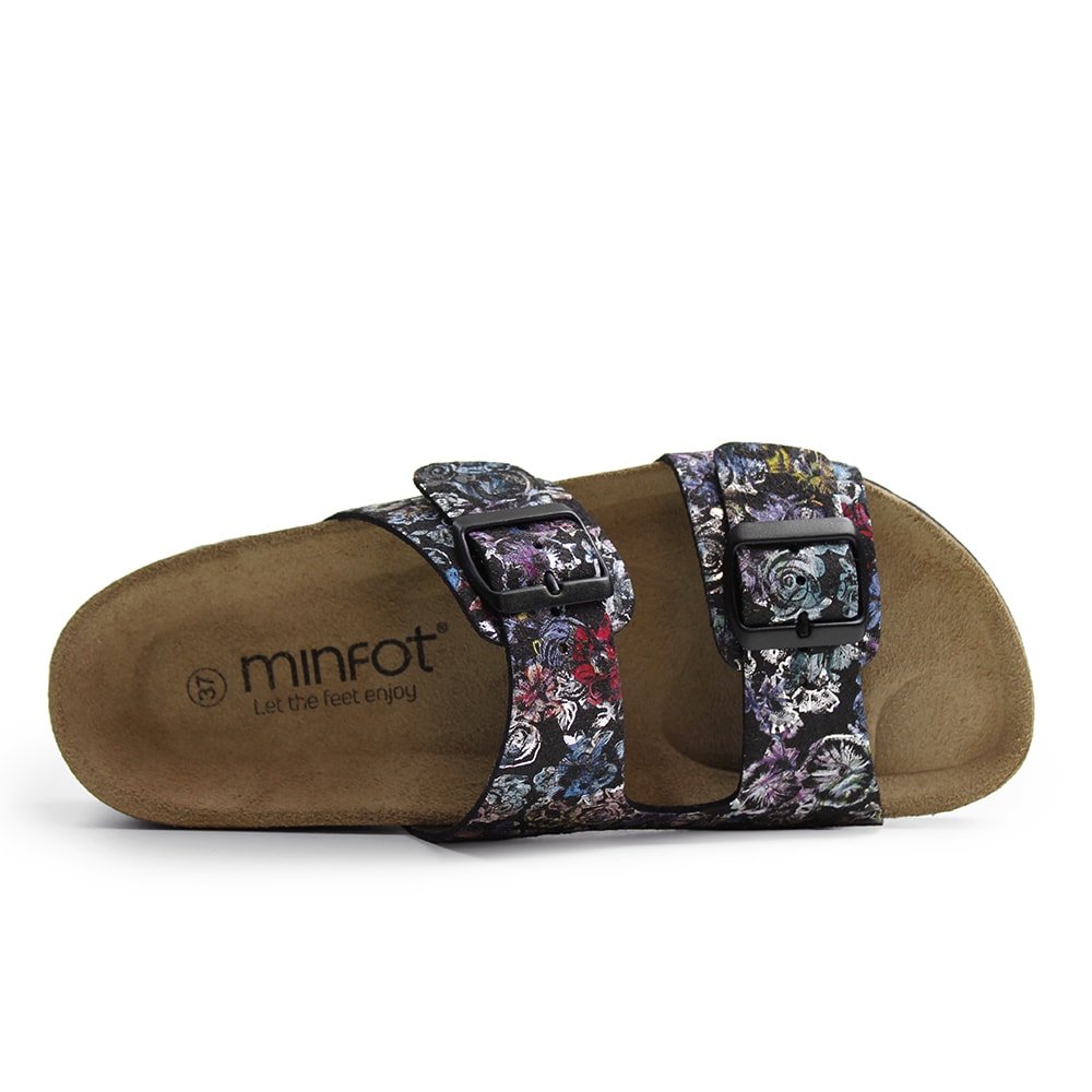Minfot Sandaler Mjuk Bio Tropical Flowers Svart