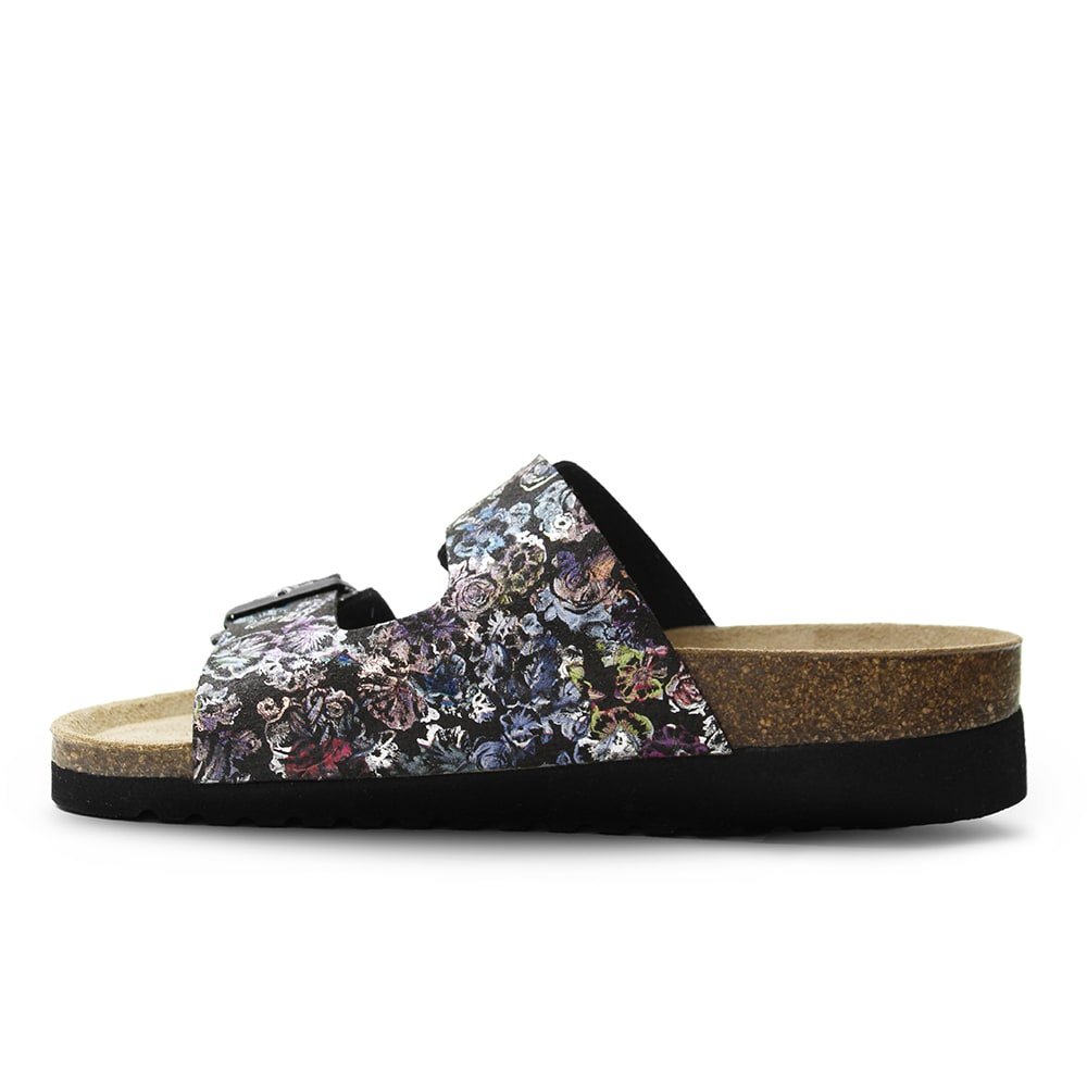 Minfot Sandaler Mjuk Bio Tropical Flowers Svart
