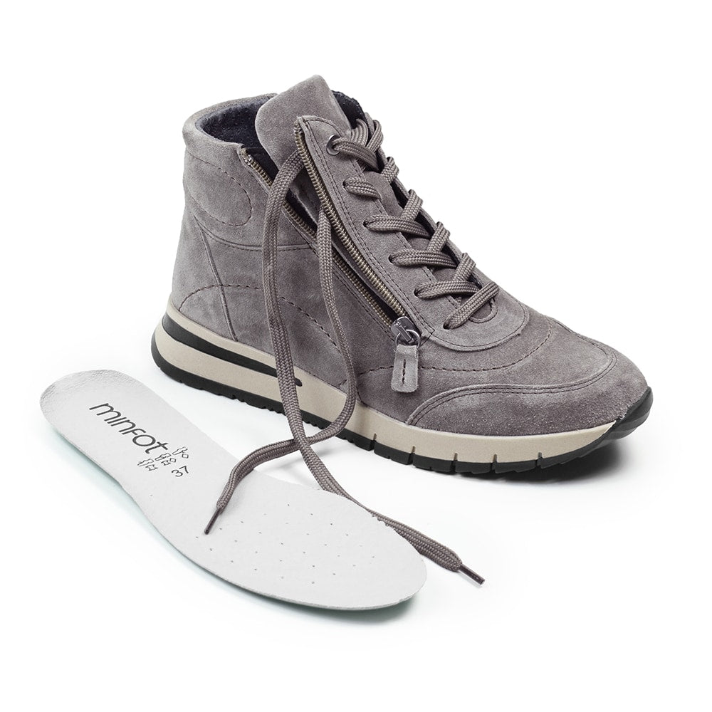 Produktbild 7 - Minfot Luna Hög Sneaker Mocka Taupe