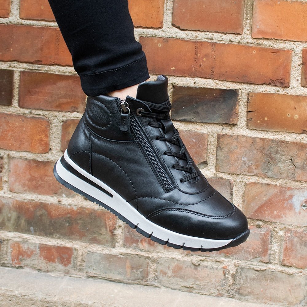 Produktbild 2 - Minfot Pim Hög Sneaker Bred Skinn Svart