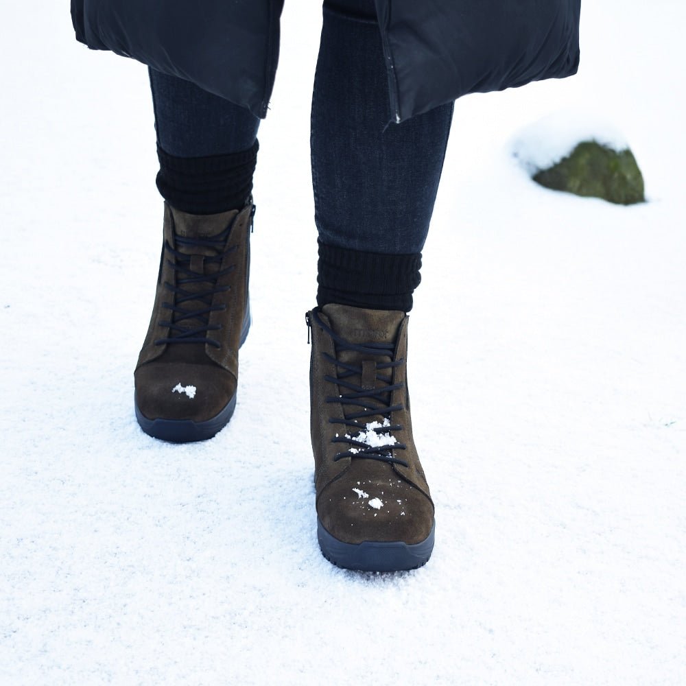 Minfot Dubbskor Lima Mocka Ull Mörkgrön