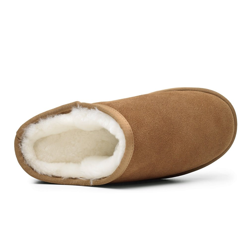 Minfot Fårskinnstofflor Vejle med sula Chestnut