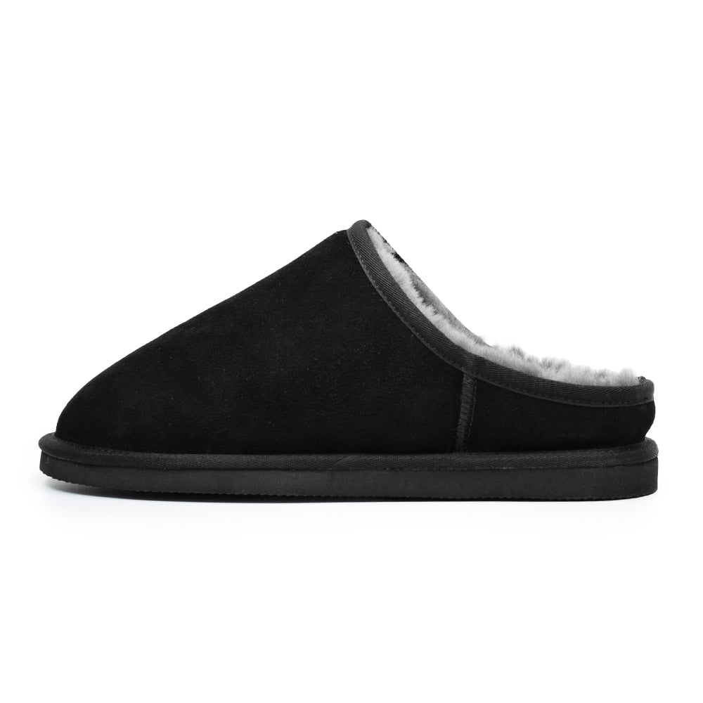 Minfot Fårskinnstofflor Vejle med sula Svart