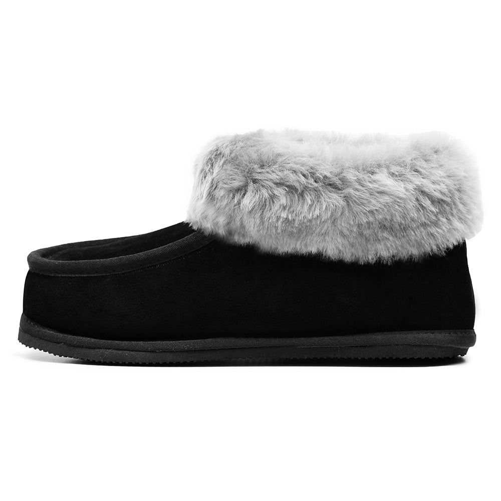 Produktbild 5 - Minfot Fårskinnstofflor Koster med sula Svart