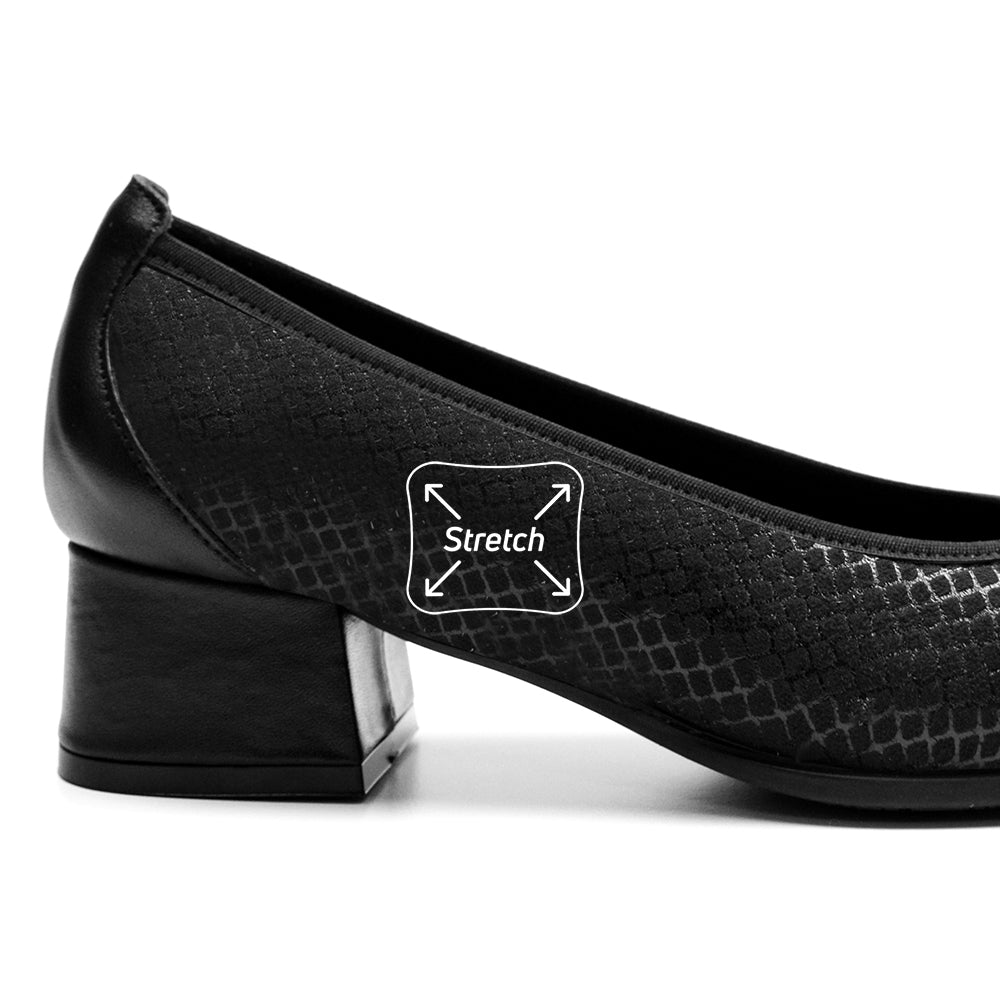 Produktbild 4 - Minfot Irma Dam Finskor med Klack Stretch Svart