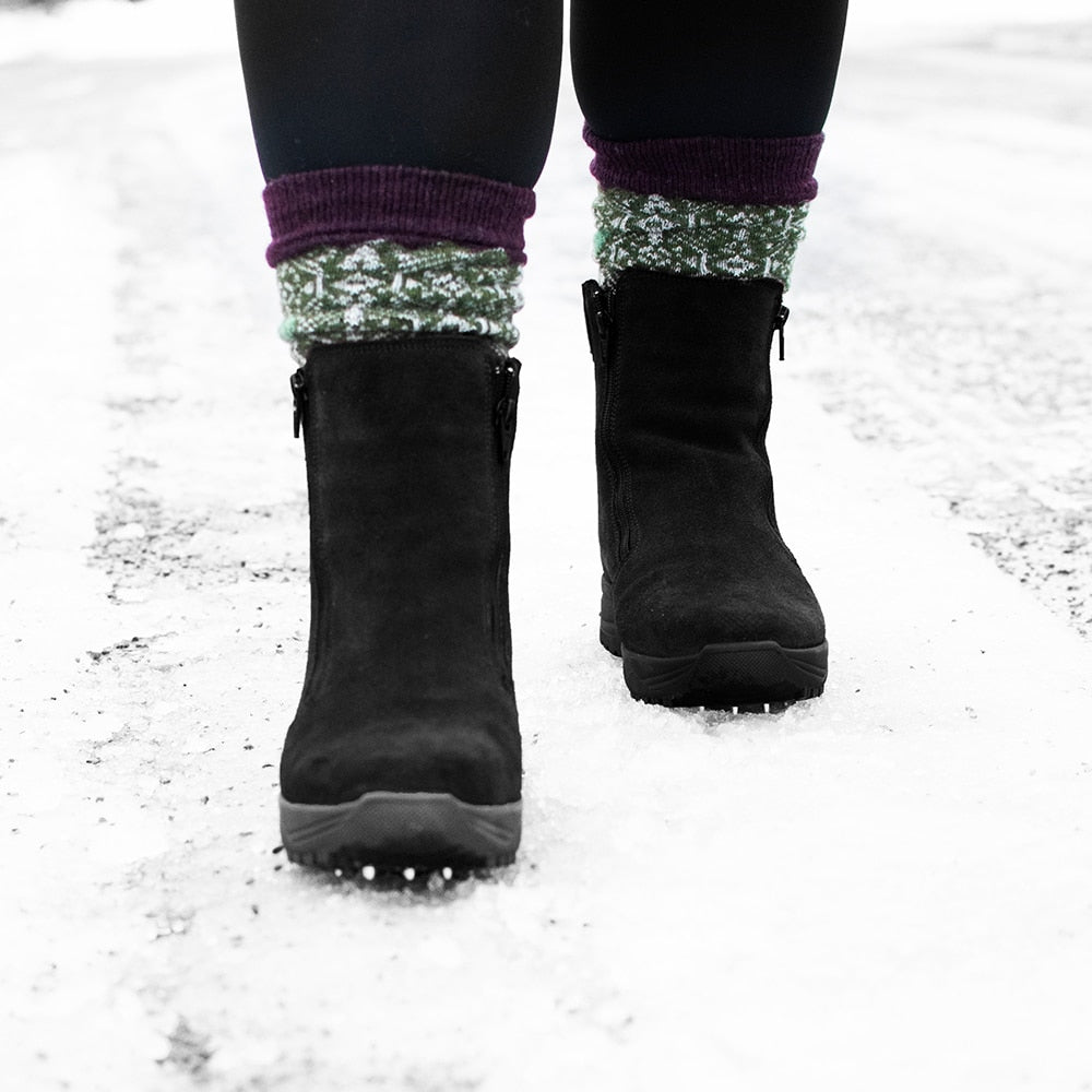 Minfot Dubbskor Boden Mocka Ull Svart