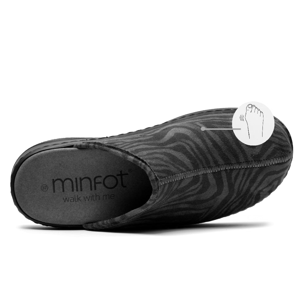 Produktbild 4 - Minfot Tofflor Stretch Zebra Svart