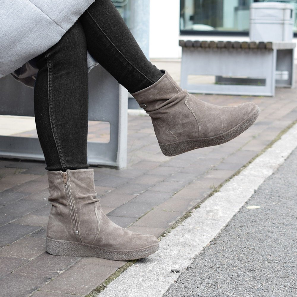 Minfot Marina Boots med Dragkedja Aquastop-TEX Taupe