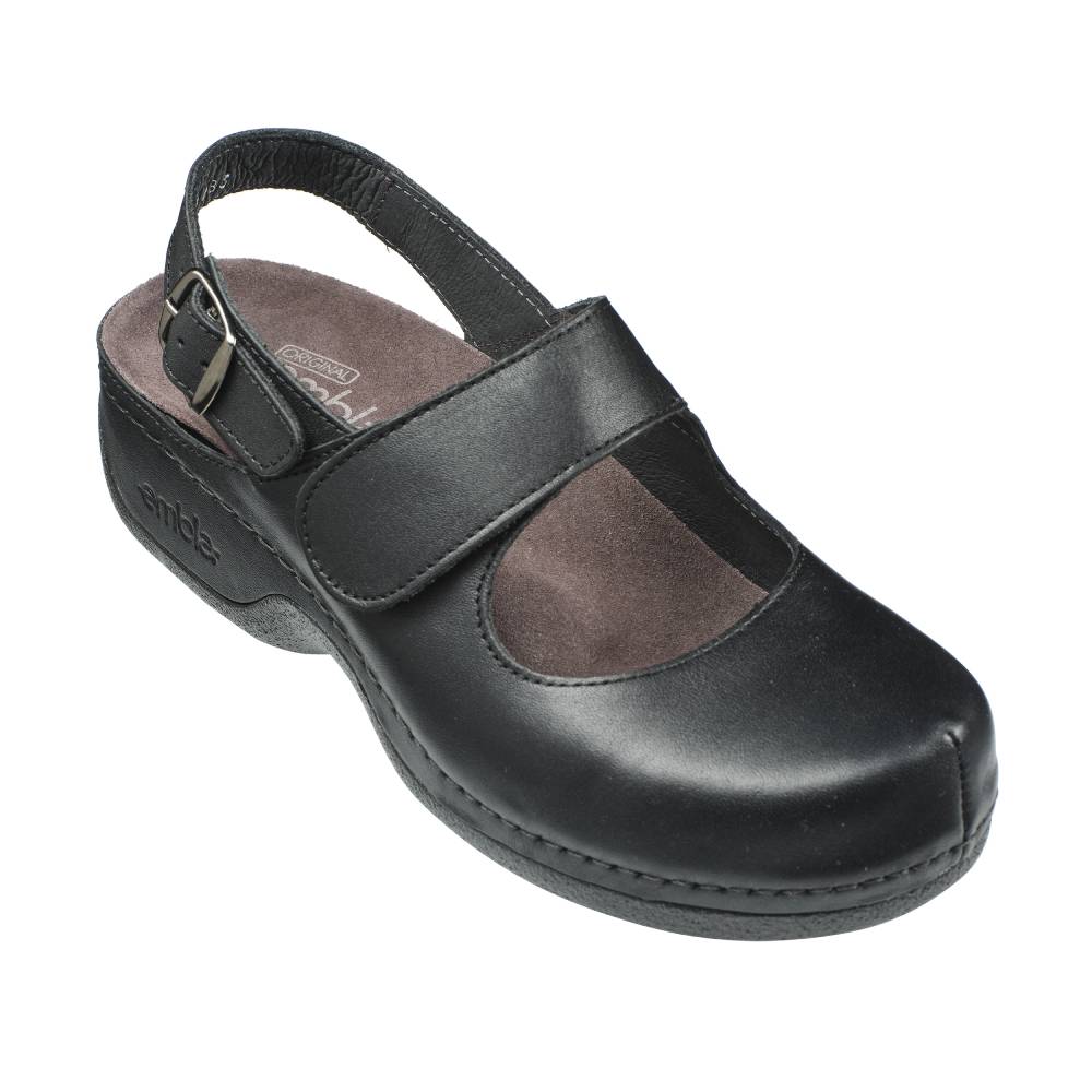 Embla Hälsoskor Tofflor Majken Hälrem Svart ergoflex