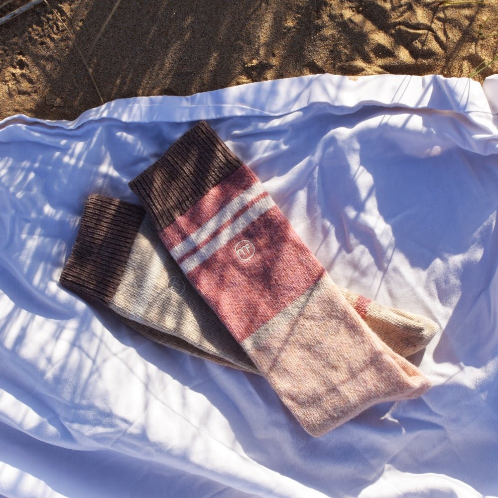 Minfot Ullstrumpor Strand Korall 2-pack