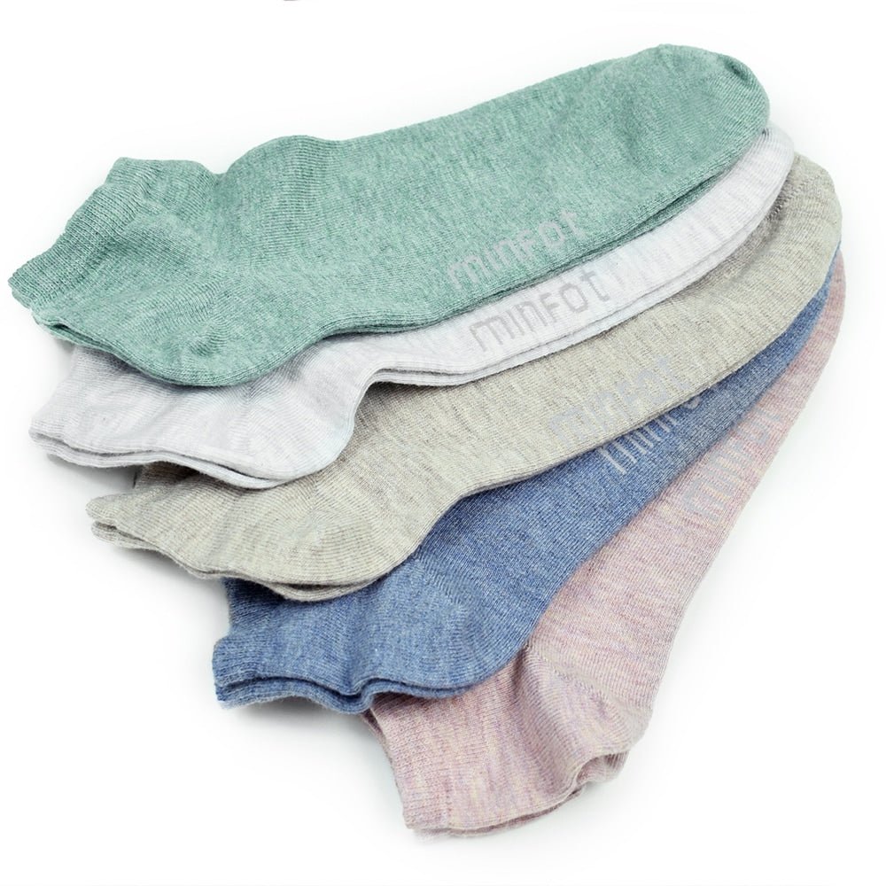 Minfot Bomullsstrumpor Sneaker Sensitive Pastell 5-pack