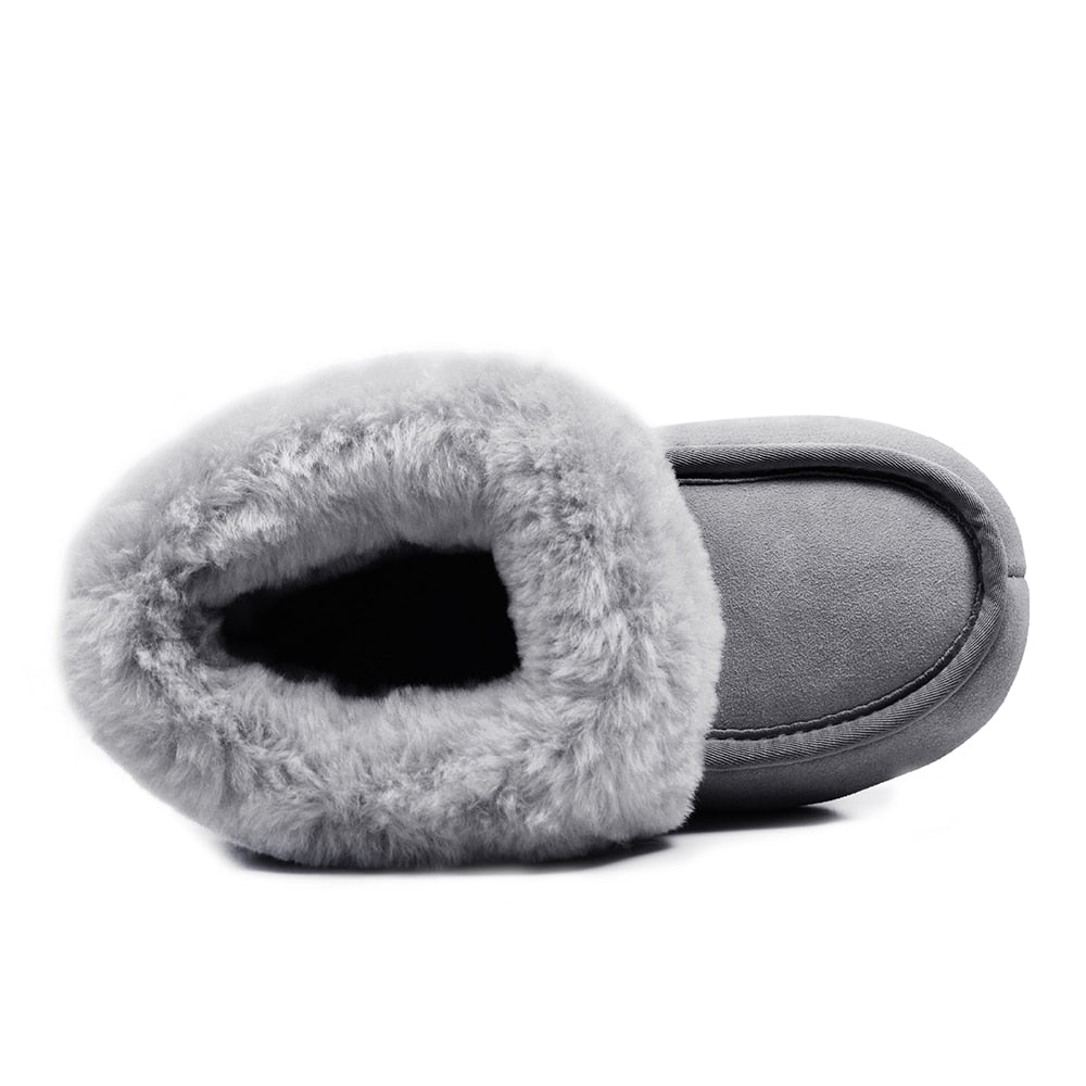 Minfot Fårskinnstofflor Barn Hven Grå