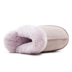Minfot Fårskinnstofflor Slip-on Duved med sula Rosa