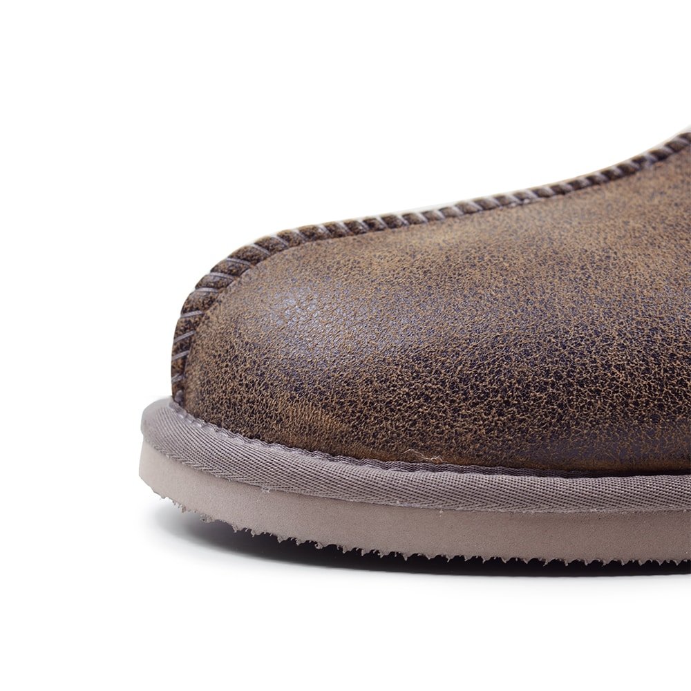 Minfot Fårskinnstofflor Slip-on Orust med sula Waxed Stone