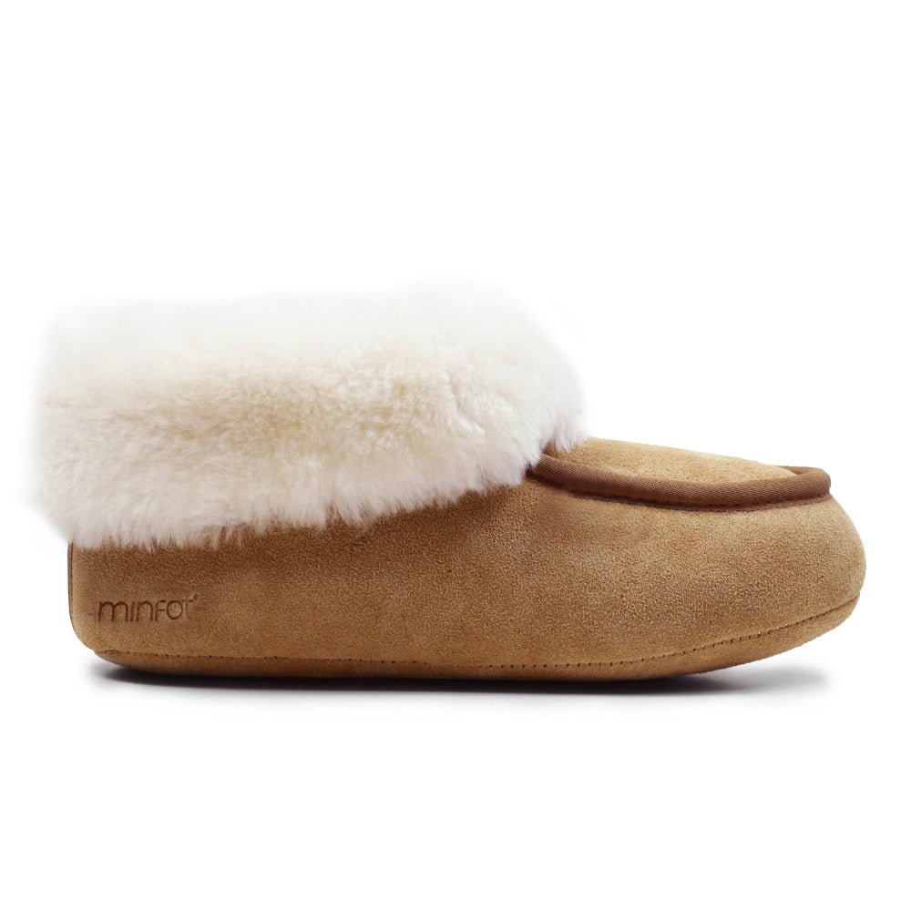 Minfot Fårskinnstofflor Sunne Chestnut Mocka