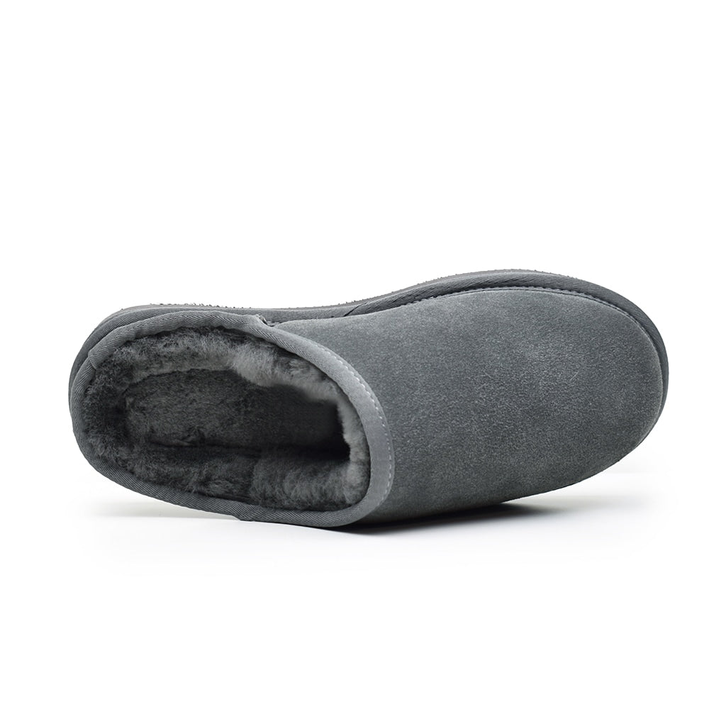 Minfot Fårskinnstofflor Vejle med sula Grå