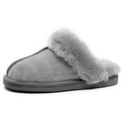 Minfot Fårskinnstofflor Slip-on Duved med sula Ljusgrå
