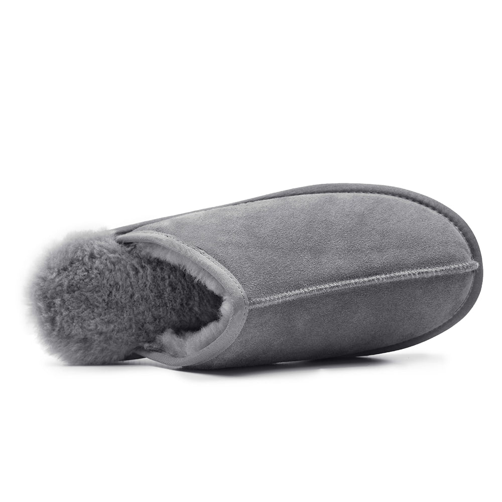 Minfot Fårskinnstofflor Slip-on Orust med sula Grå