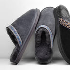 Minfot Fårskinnstofflor Slip-on Myre med sula Grå
