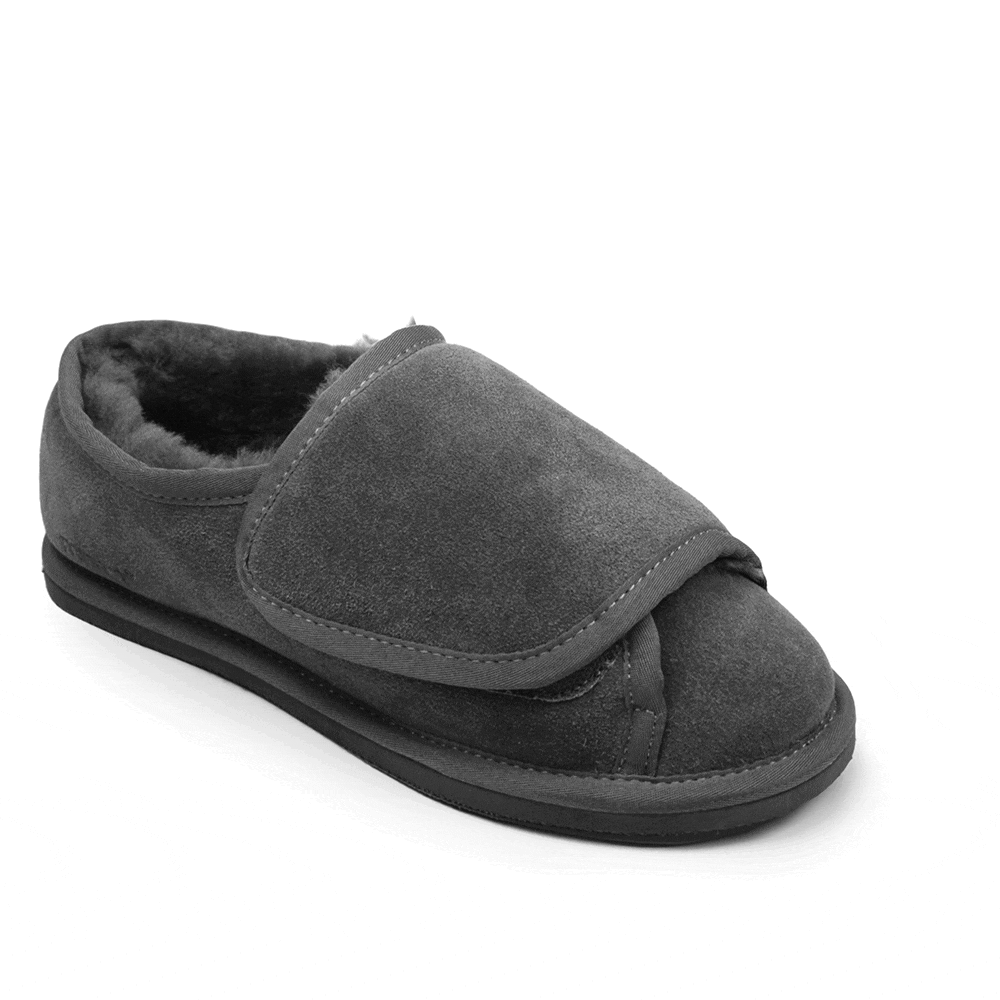 Minfot Fårskinnstofflor Öppningsbar Specialsko Molde Grå
