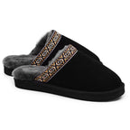 Minfot Fårskinnstofflor Slip-on Myre med sula Svart