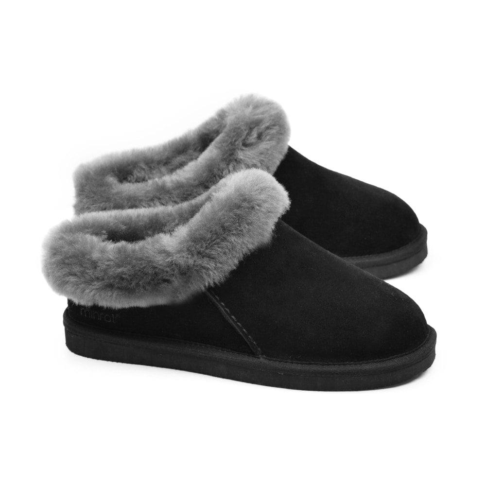 Produktbild 7 - Minfot Tofflor Fårskinn Bergen med sula Svart