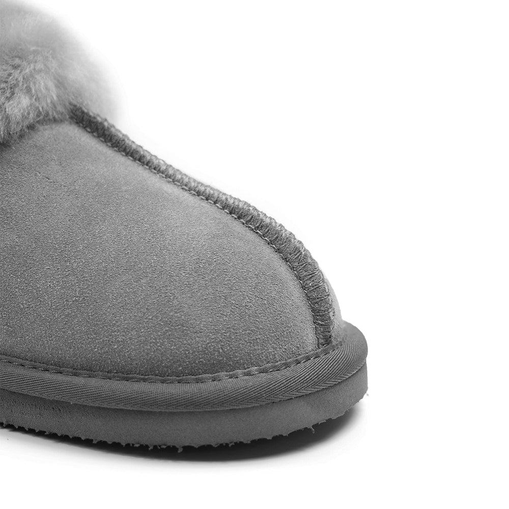 Minfot Fårskinnstofflor Slip-on Duved med sula Ljusgrå