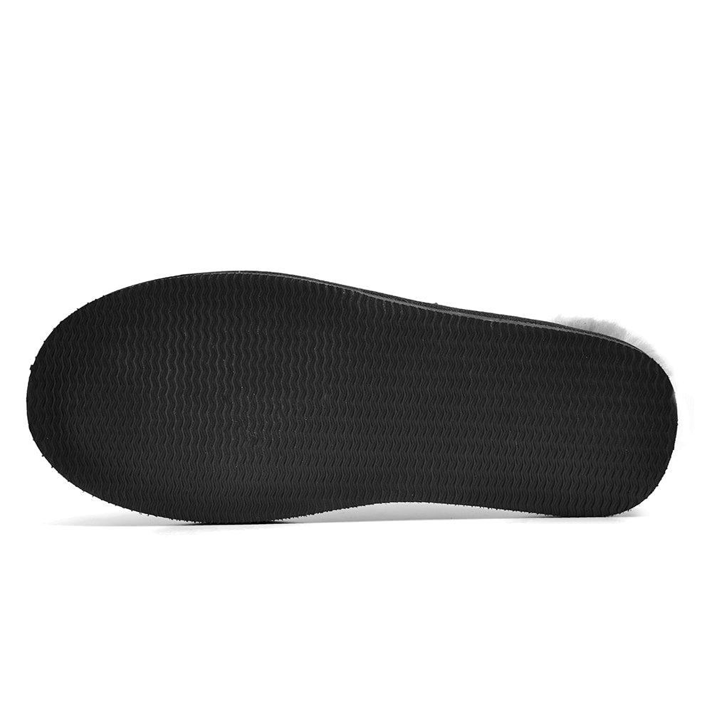 Minfot Fårskinnstofflor Slip-on Orust med sula Svart