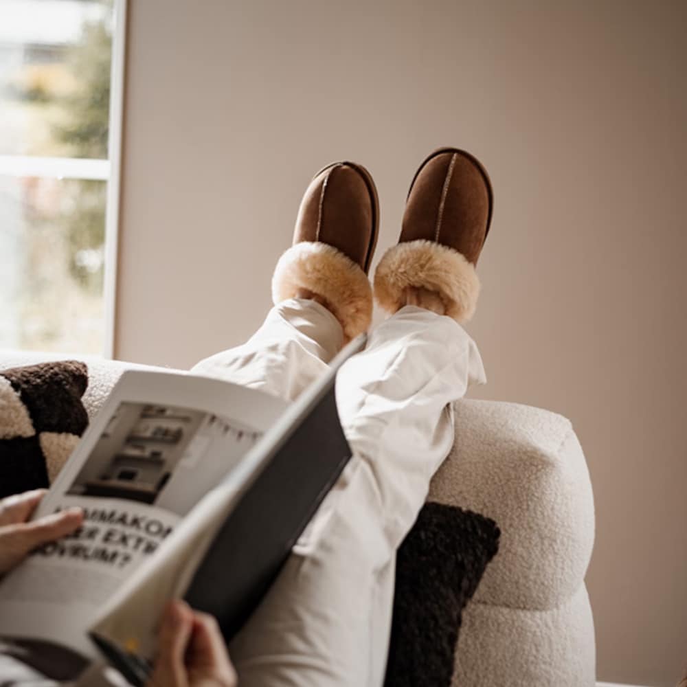 Produktbild 2 - Shepherd Jessica Fårskinnstofflor Chestnut