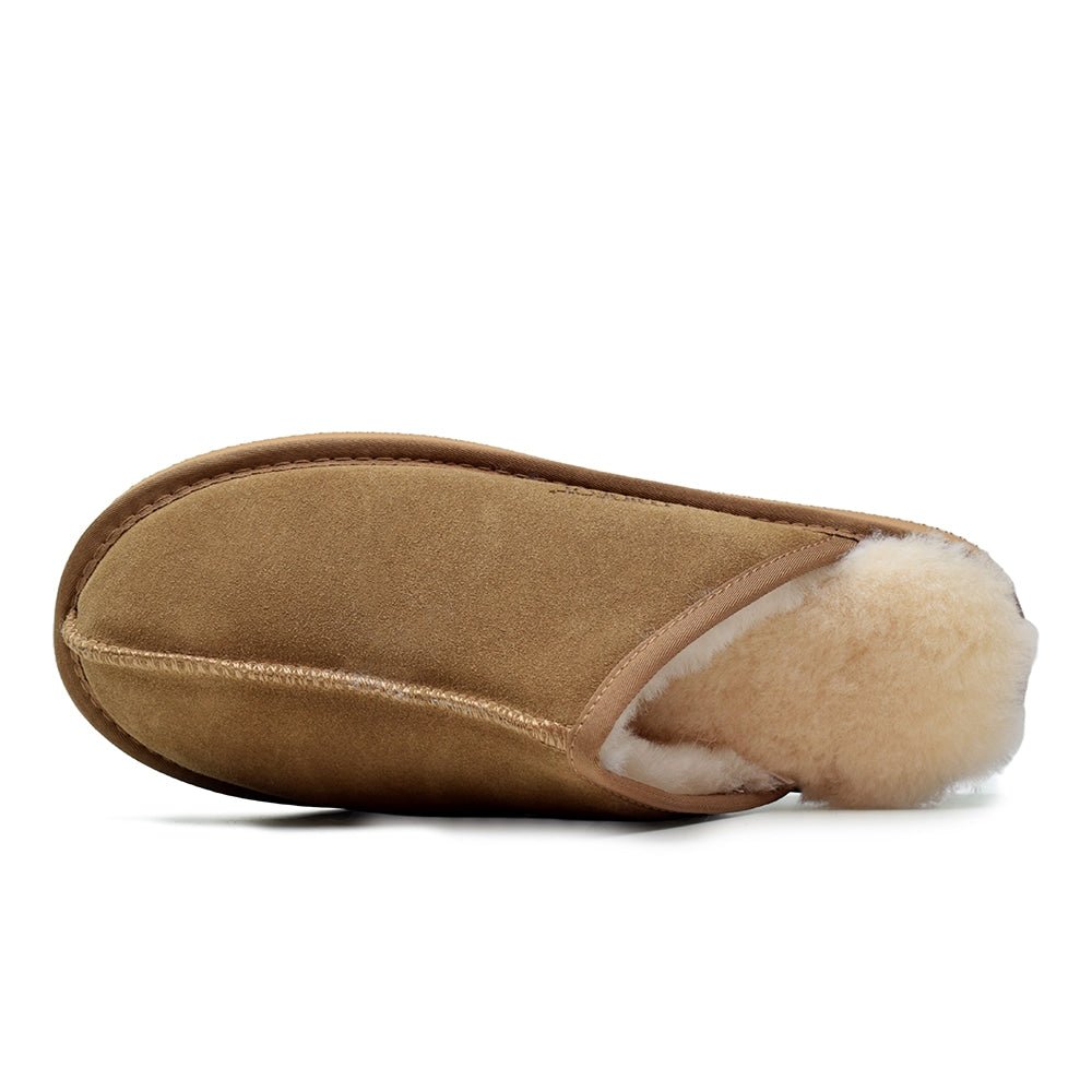 Minfot Fårskinnstofflor Slip-on Orust med sula Chestnut