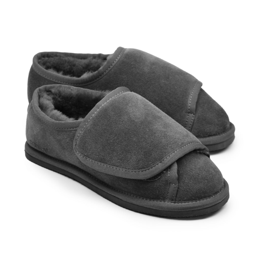 Minfot Fårskinnstofflor Öppningsbar Specialsko Molde Grå