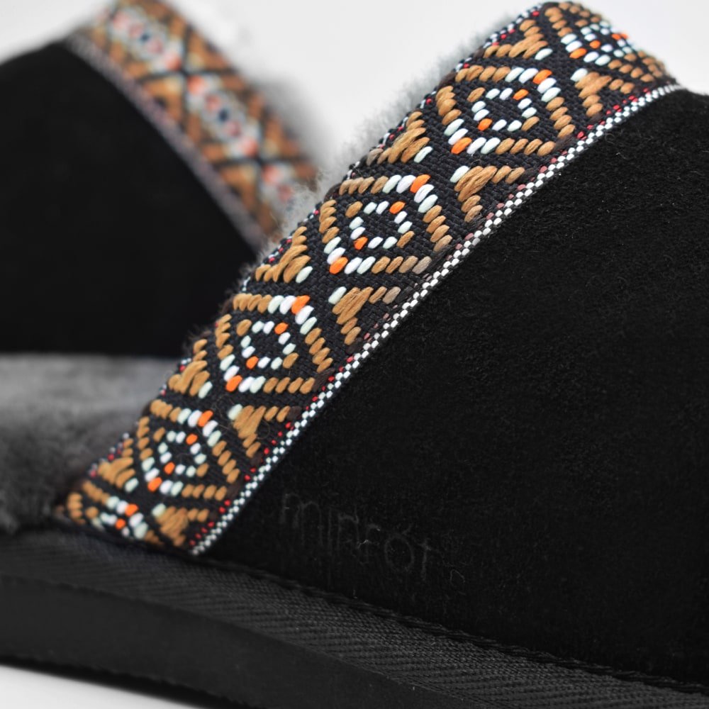 Produktbild 9 - Minfot Fårskinnstofflor Slip-on Myre med sula Svart