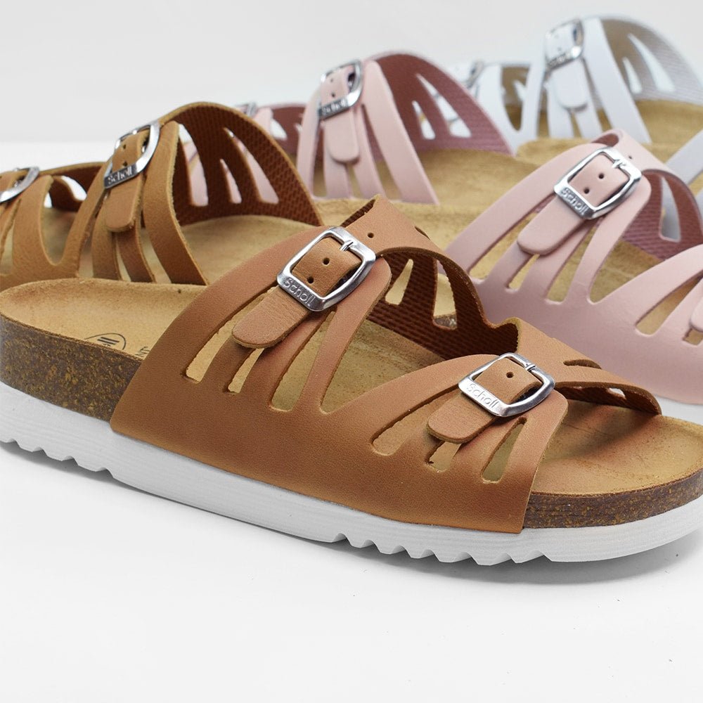 Scholl Sandaler Bioprint Ystad Dam Cognac
