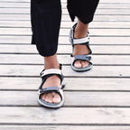 Minfot Sandhamn Sandaler Dam Nubuck Navy Pink